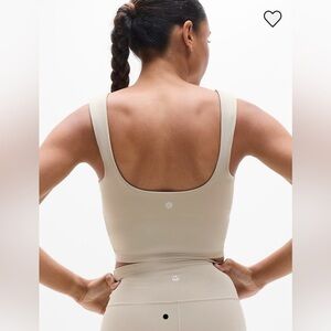 Athleta Transcend Square Neck Crop Sports Bra A-C in Ecru